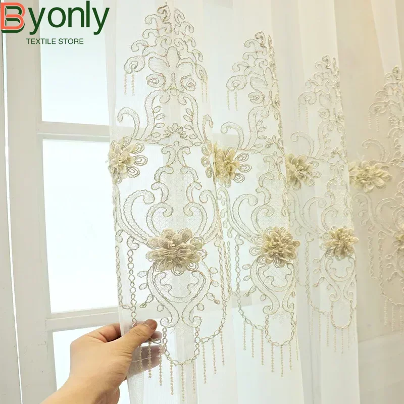 

European Embroidered Luxury Curtains for Living Room Bedroom Dining Blackout Elegant Wedding Decor Window Elegant Fashion