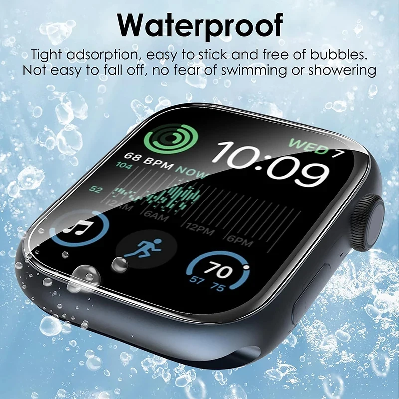 واقي شاشة كامل لساعة أبل الترا 1 2 49 ملم طبقة رقيقة واقية لسلسلة Iwatch 9 8 7 se 6 45 ملم 41 ملم 44 ملم 40 ملم 42 ملم 38 ملم