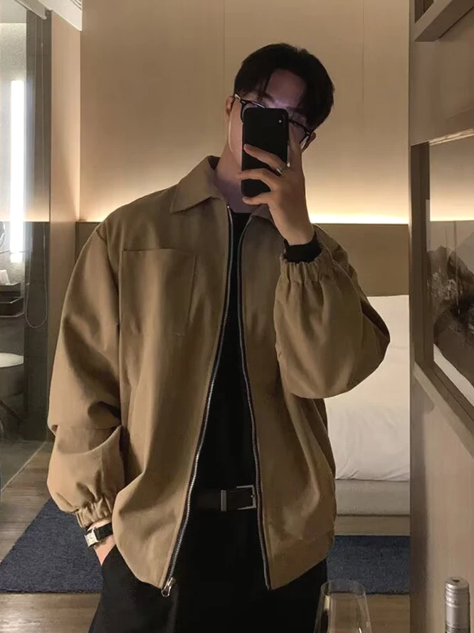 

Harrington Zipper Casual Men's Jacket Korean Style Workwear Coat American Collar Administrative Small West Suit Leisure Versa...