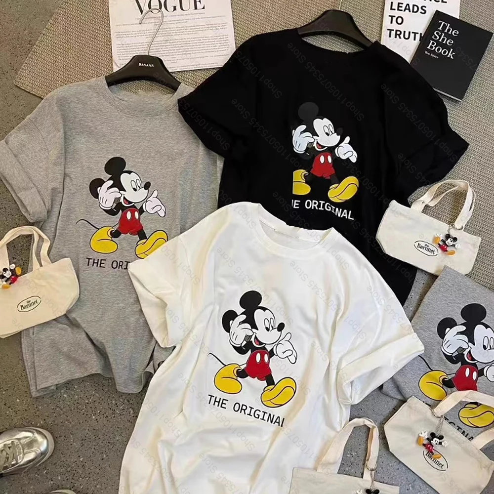 

Cartoon Printed Mickey Short Sleeve T-Shirt Loose Fashion Simple Versatile Casual Crew Neck Skinny OversizeTop Women