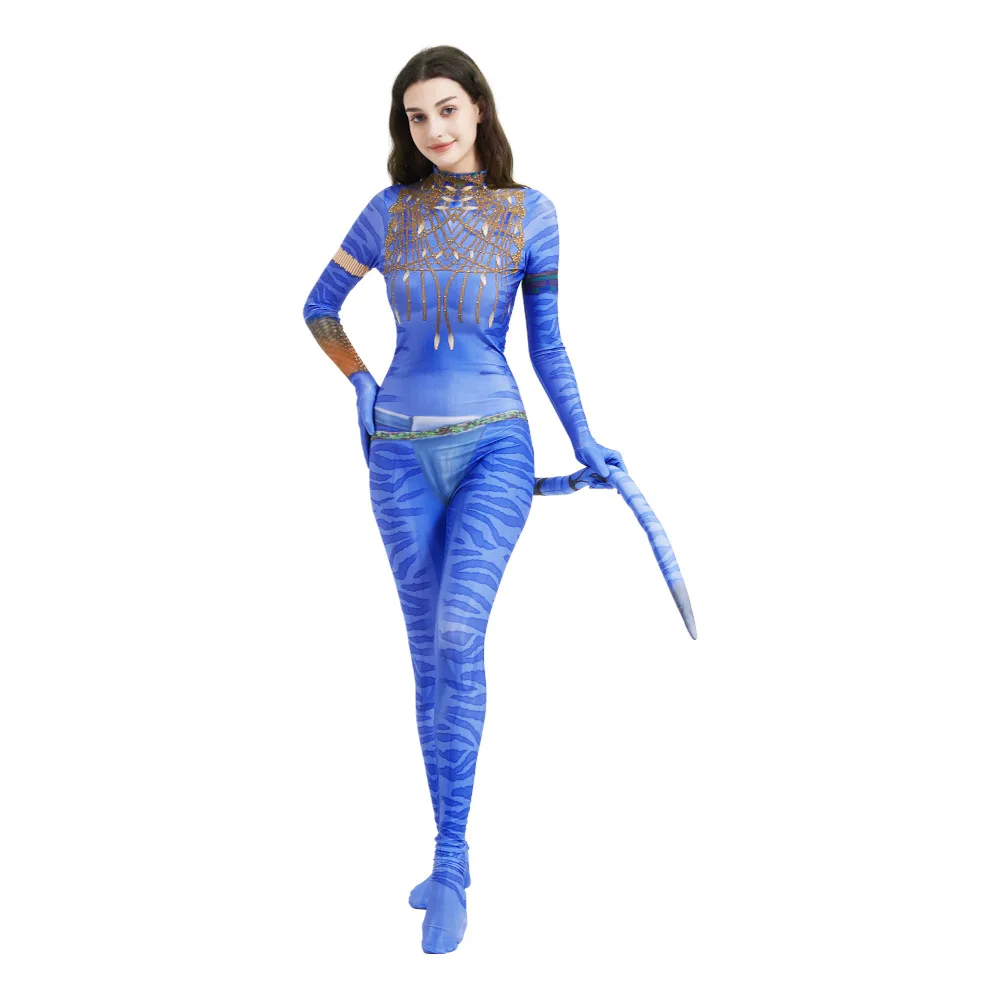 Avatar Costume Women and Men Couple Costumes Family Kids Bobysuit Cosplay Jumpsuit Alien the Way of Water Christmas Halloween