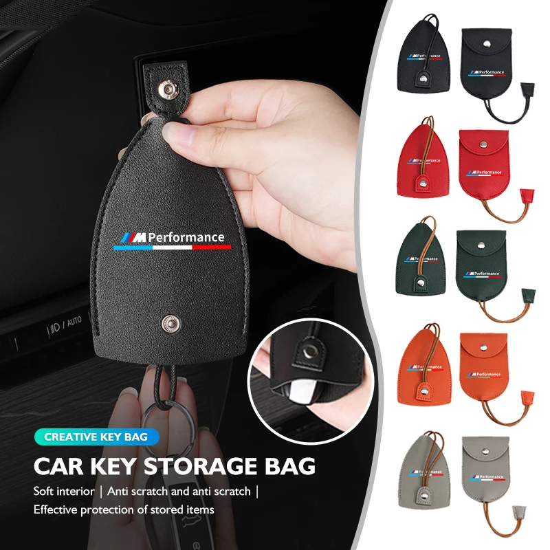 Car Key Bag Pull-Out Key Box Pocket Keychain Leather Key Bag For BMW 1 3 5 Series X1 X3 X4 X5 X7 G20 G38 F20 F39 F48 E46