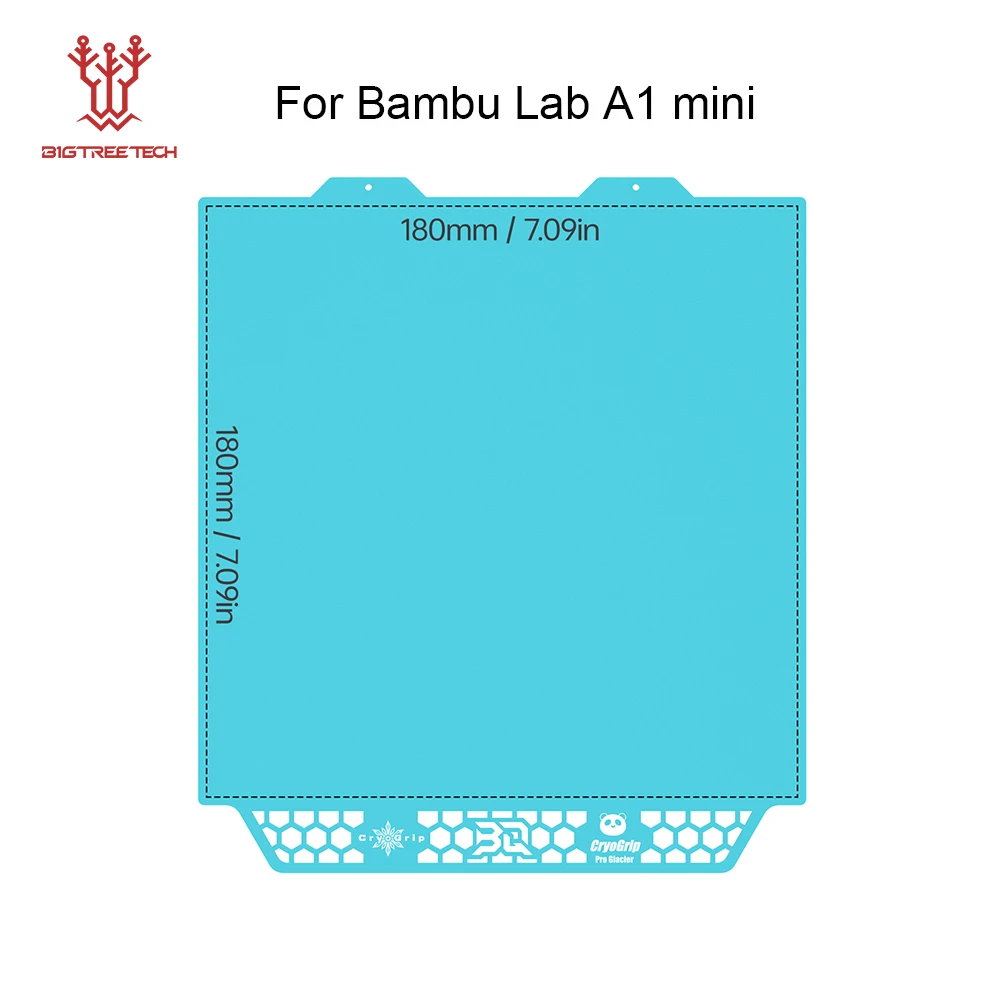 BIQU Panda Build Plate CryoGrip Pro Coating Geen Verstopping Verzinkstaal Dubbelzijdig voor BambuLab X2D Voron Kobra Ender K1 3D Printer