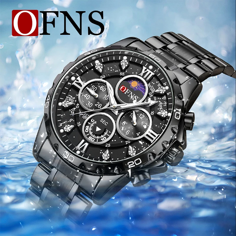 OFNS New Style Hot Selling High Quality Quartz Watch Fashion Trend Business Luminous 30 M Waterproof Multifunctional Men\'s Watch