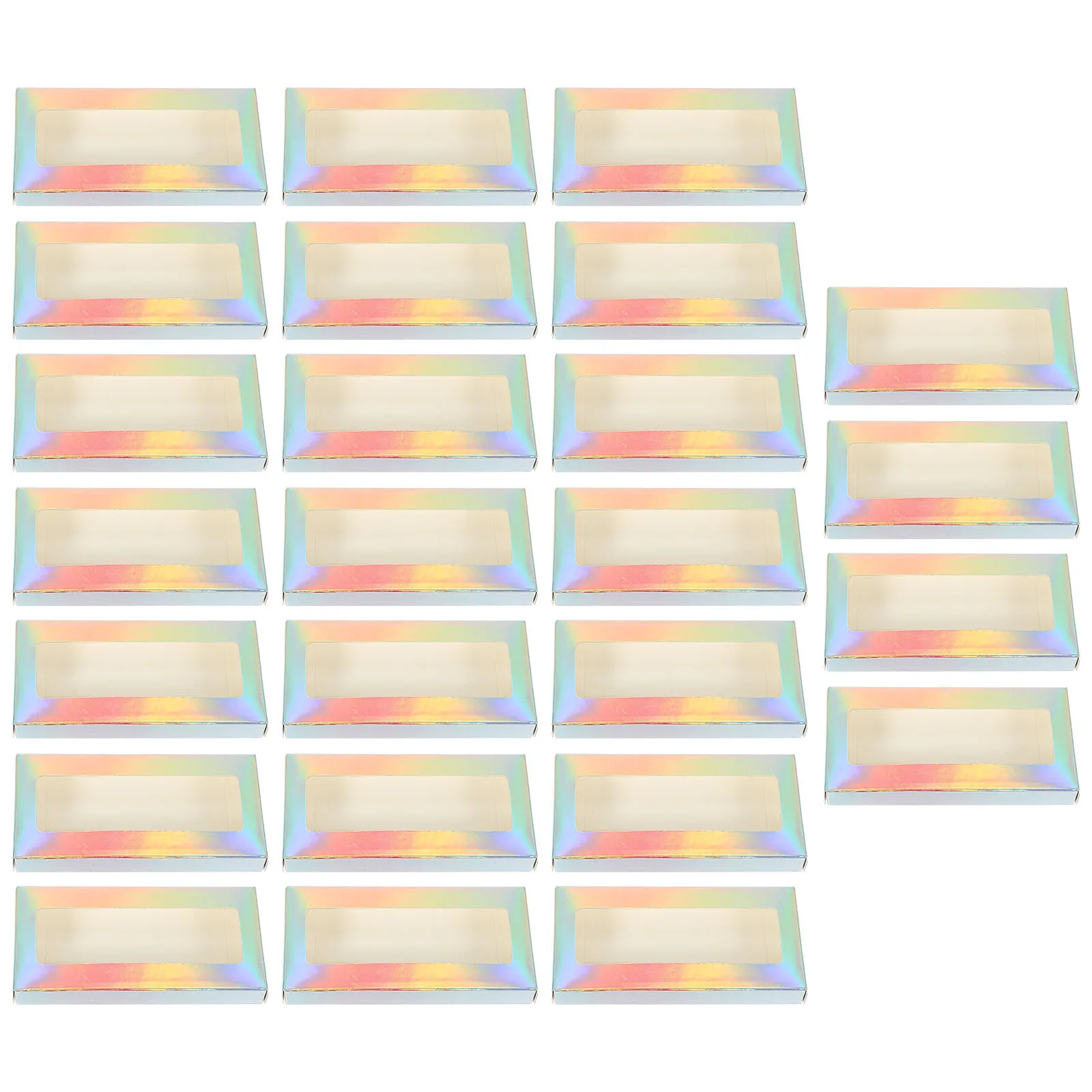 25Pcs Delicate False Eyelash Packaging Box Transparent Lid Eyelash Organizer Cases Lash Cases Delicate Lash Case