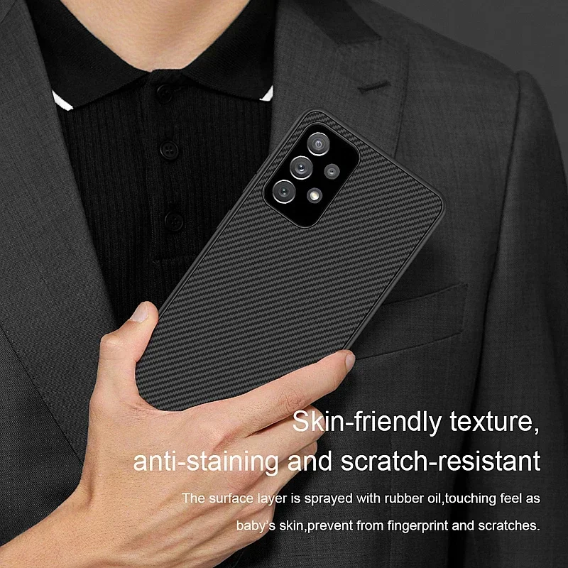 Carbon Fiber Case For Samsung Galaxy A53 A33 A52S A32 A55 A35 A54 A34 5G A13 A23 A24 A14 A73 A72 A71 A51 A52 Silicone Case Cover