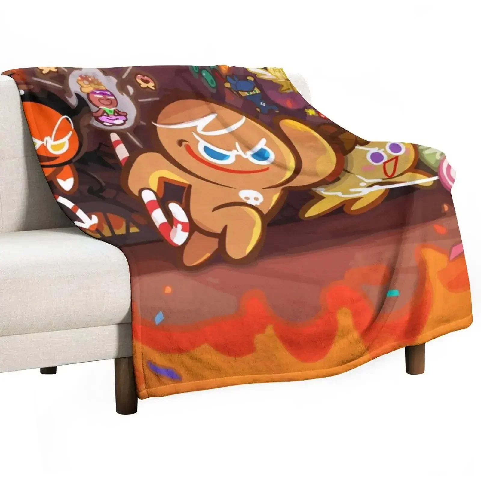 

Gingerbrave cookie a character in Cookie run kingdom Throw Blanket Anti Shedding Soft Fuzzy Blanket for Home