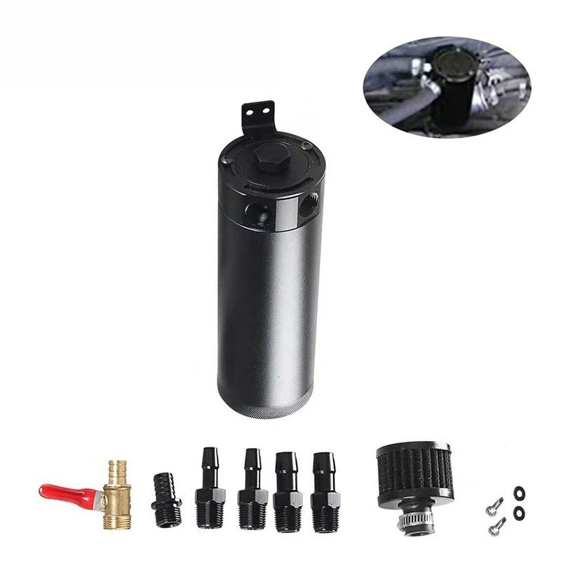2Hole 3Port Aluminum Oil Gas Separator With Air Filter Auto Engine Oil Catch Can Replacement Parts