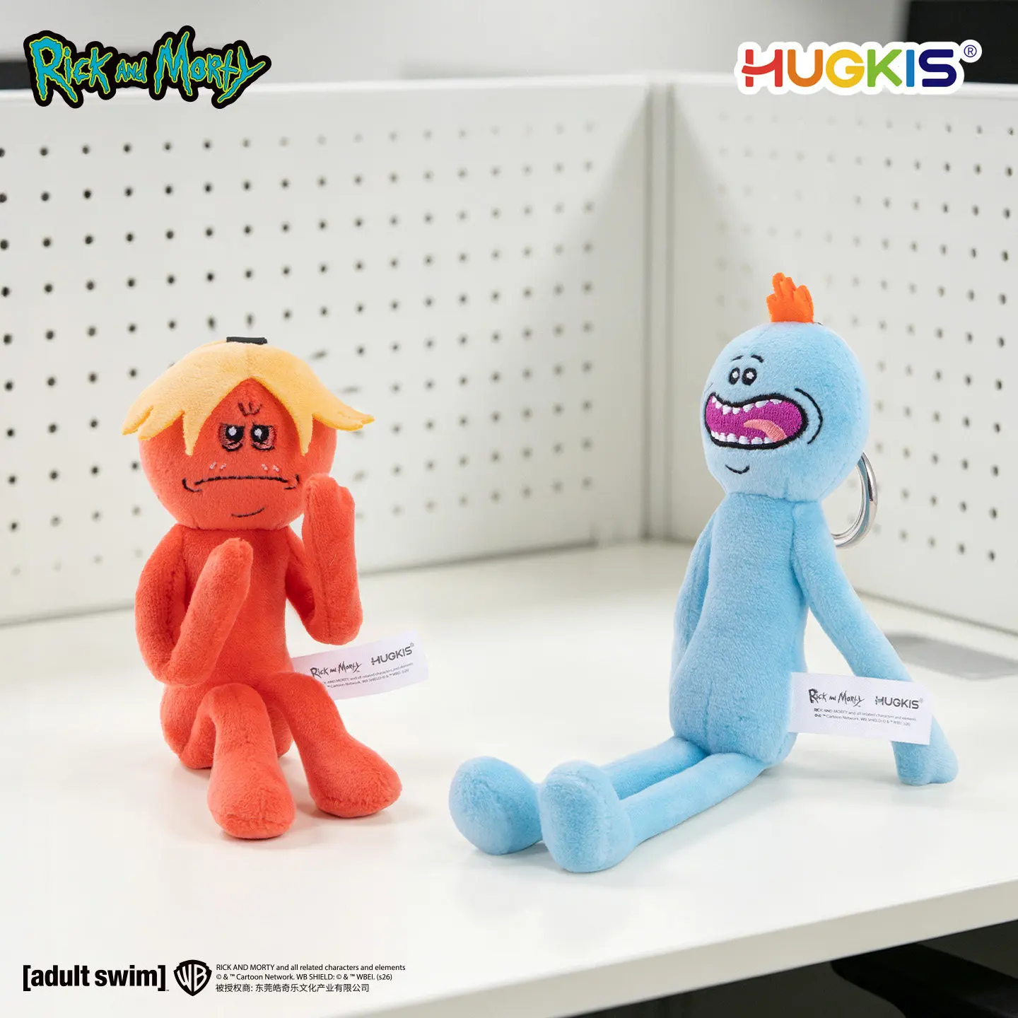 HUGKIS Rick And Morty Mr Meeseeks Plush Pendant Built In Iron Frame Adjustable Stuffed Doll For Bag Decoration Collectible Gift