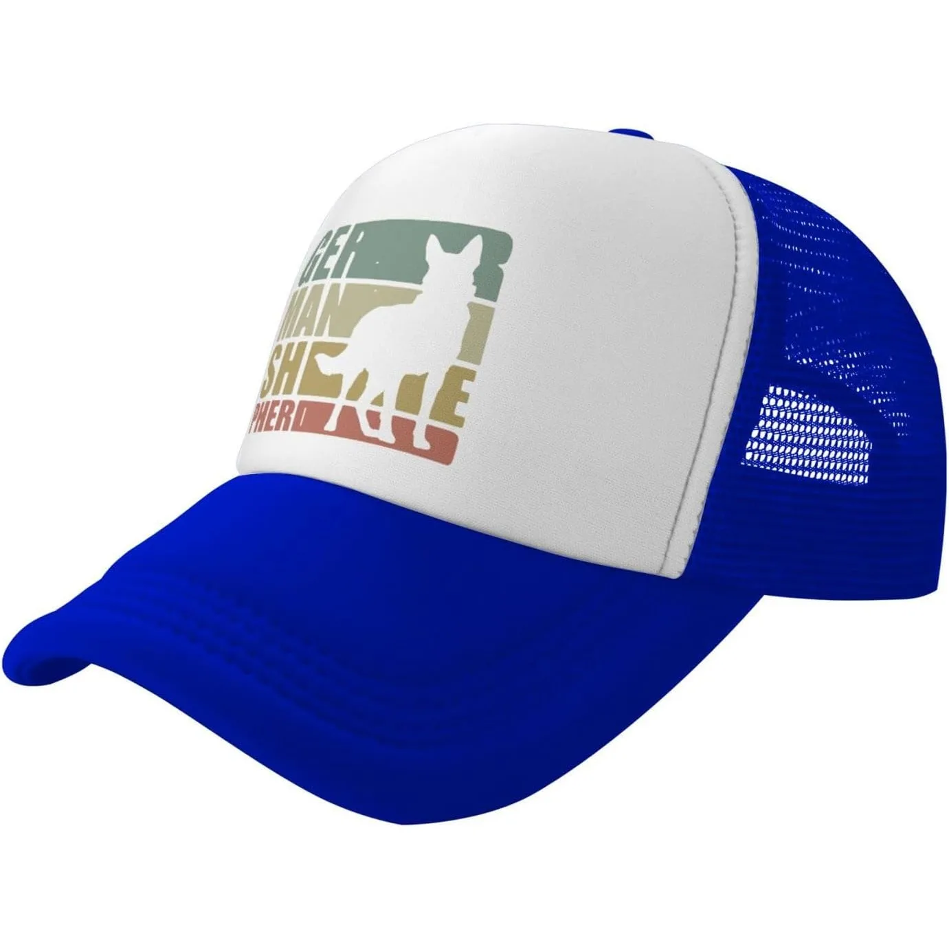 Retro German Shepherd Trucker Hat Mesh Baseball Snapback Cap for Men Women Outdoor Adjustable
