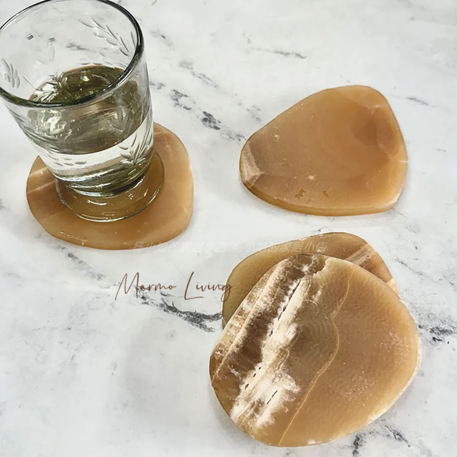 French 100%Natural Marble Wine Coaster Whiskey Storage Tray Designer Jewelry Storage Plate