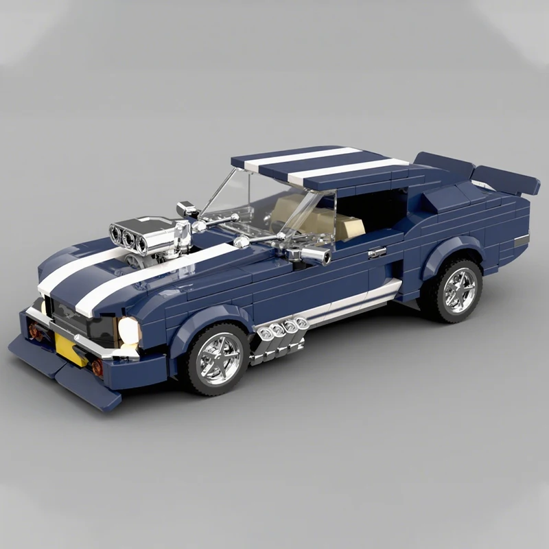 435 шт. MOC Ford Mustang Fastback 8 широкий городской чемпион суперкар строительные блоки Рождественский подарок ручной работы DIY подарок для творчества