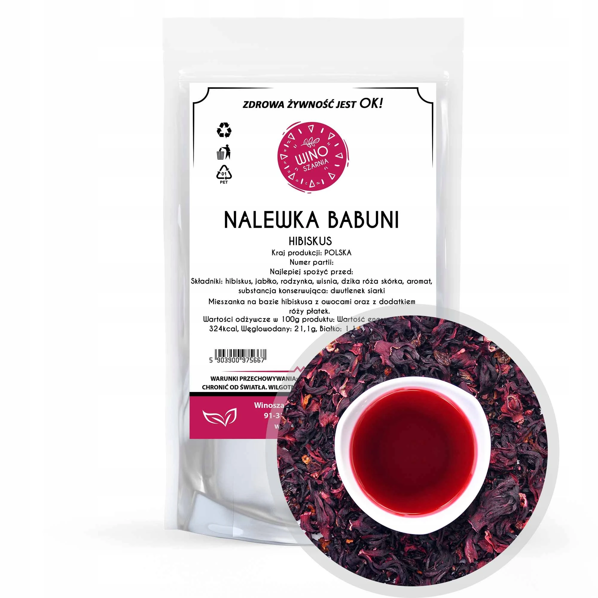 Theetinctuur van Babuni Hibiscus-100g Hibiscusbloem smaakmengsel