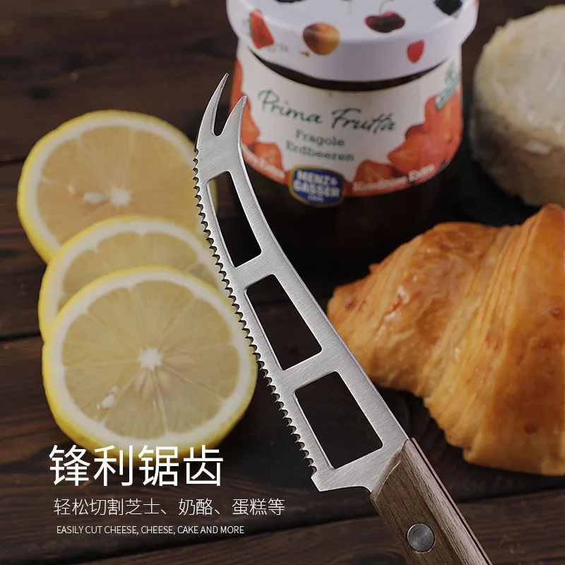 Stainless Steel Cheese Knives Set with Beautiful Walnut Wood Handle for Charcuterie Board Party Wedding Christmas