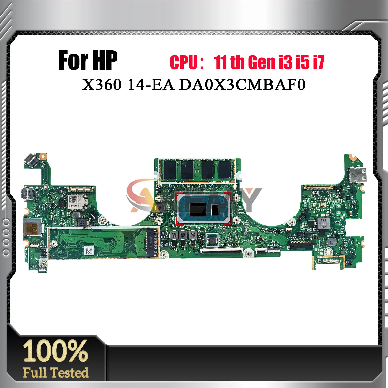DA0X3CMBAF0 Laptop Motherboard For HP Spectre X360 With i5 i7 11th Gen CPU 8GB 16GB RAM M26865-601 Mainboard Tested 100% Tested