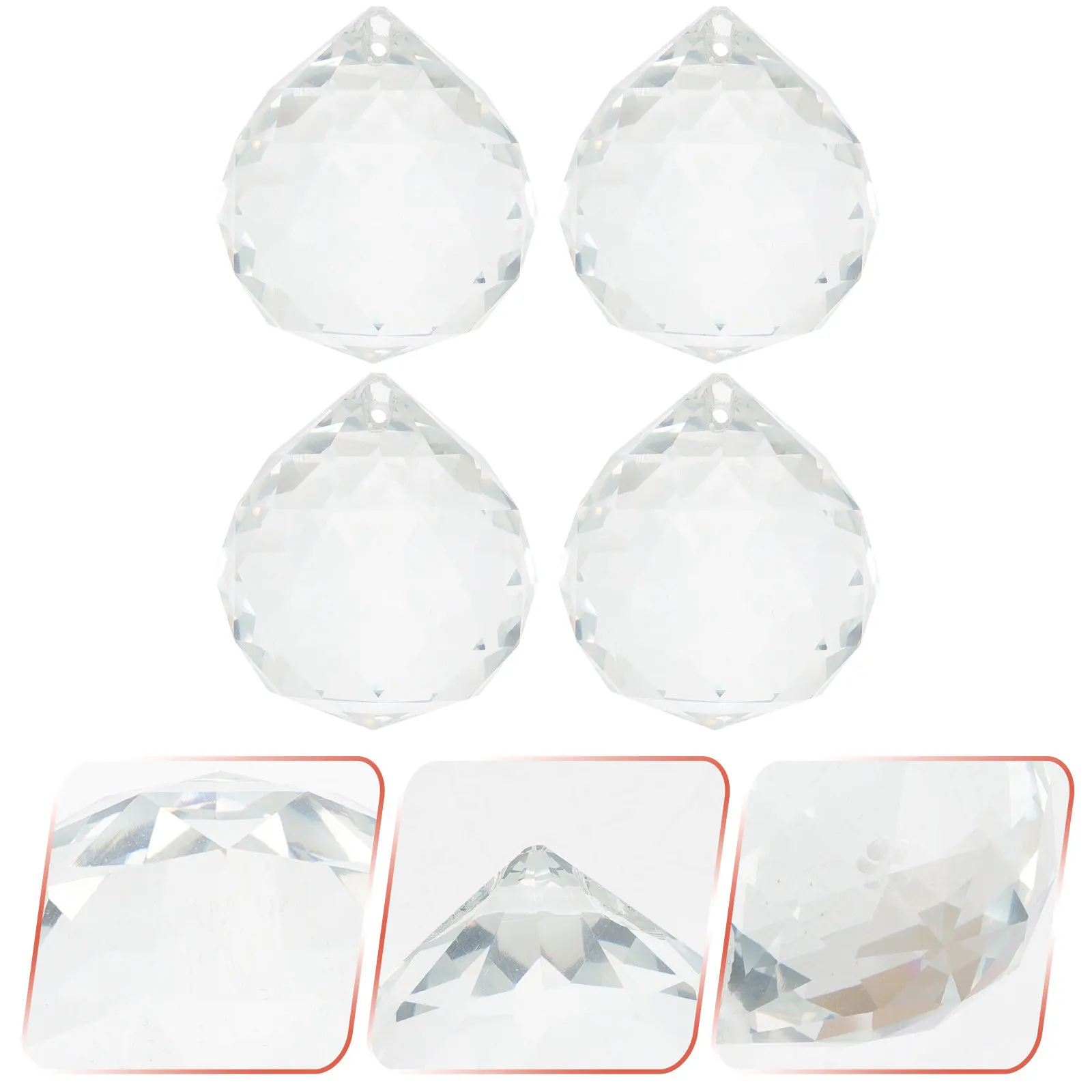 Crystal Prism Sun Catcher Rainbow Pendant Set – 4pcs for Window, Christmas Tree & Wedding Decor