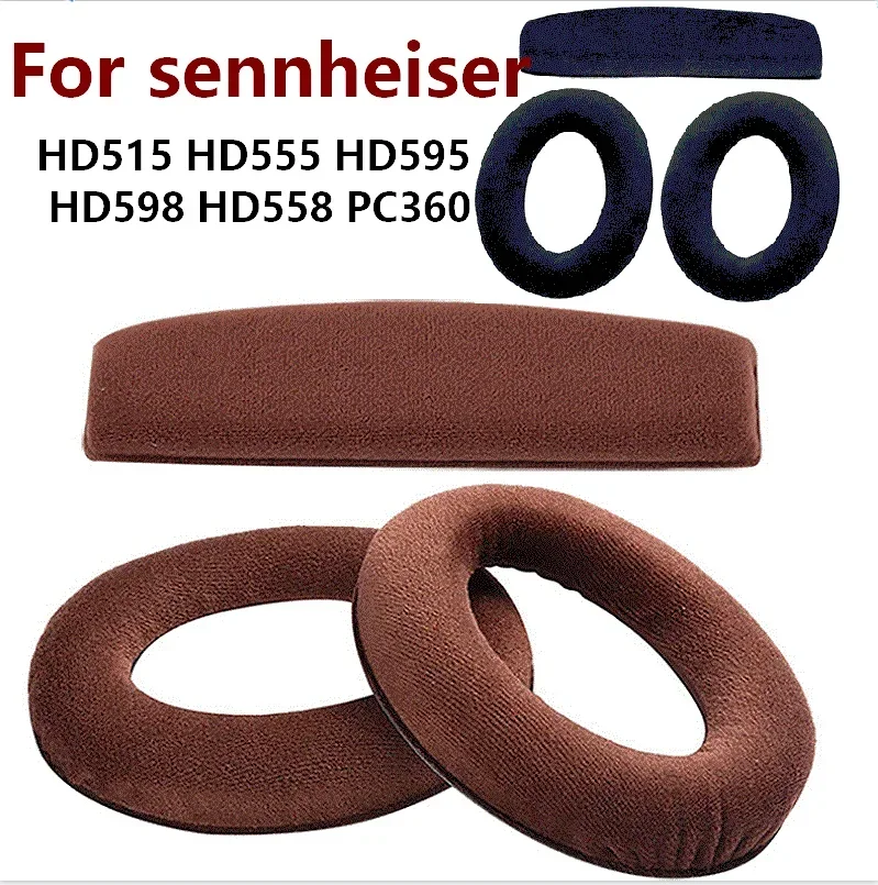 Nadaje się do Sennheiser HD515 HD555 HD595 HD598 HD558 wymiana słuchawek wysokiej jakości poduszki gąbka pamięciowa nauszniki nauszniki — zdjęcie produktu 2