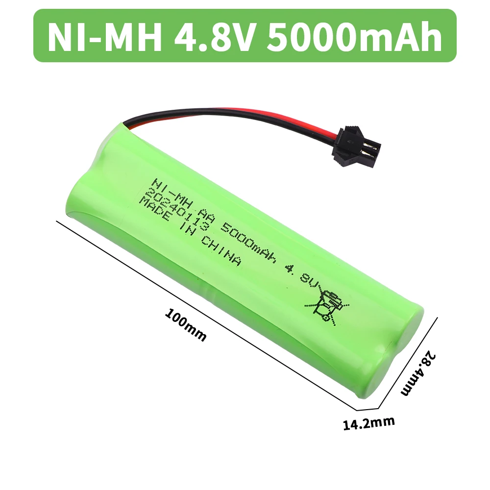 Akumulator 4,8 V 5000 mAh NiMH AA do zabawek Rc Samochody Czołgi Roboty Łodzie Pistolety 4,8 V Akumulator 4 * Akumulator AA 1-10 SZTUK