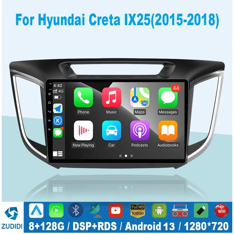 

Android 13 Car Radio for Hyundai Creta Ix25 2015 2017 2019 2 Din Multimedia Player Navigation GPS Carplay Stereo DVD 2din auto