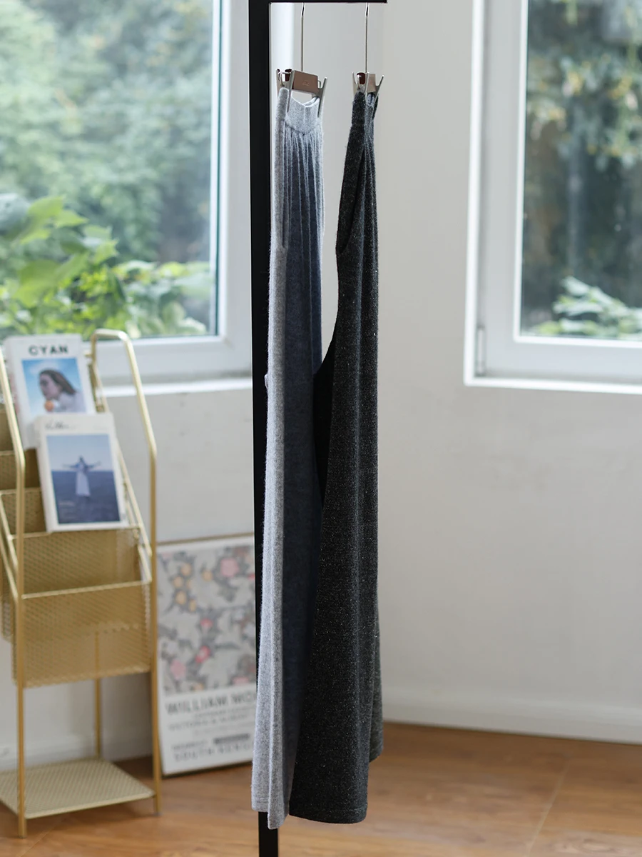 

Широкие брюки с высокой талией из смесовой пряжи (шерсть и лён), трикотажные, длинные, дышащие...