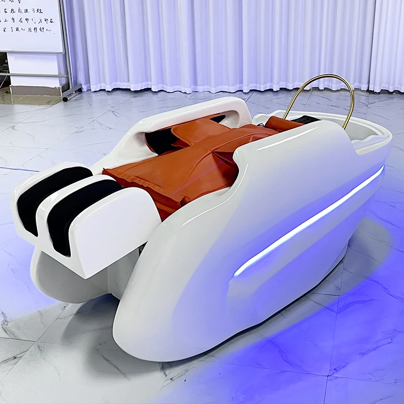 

Wholesale Automatic Electric Comfortable Hair Salon Massage Furniture Washing Bed Shampoo Chair With Bowl