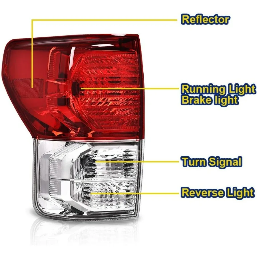 مجموعة المصابيح الخلفية للمصابيح الخلفية متوافقة مع Tundra 2007 2008 2009 2010 2011 2012 2013 يسار يمين مع سلك تسخير للمركبة