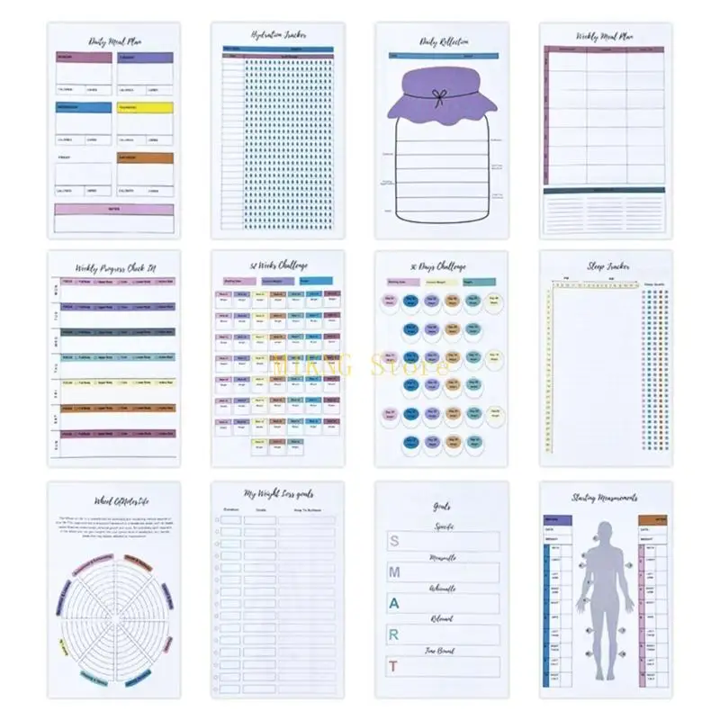 Seguimiento objetivos fitness Notebook Pendero peso Revista semanal Planificador ejercicios Mejor venta