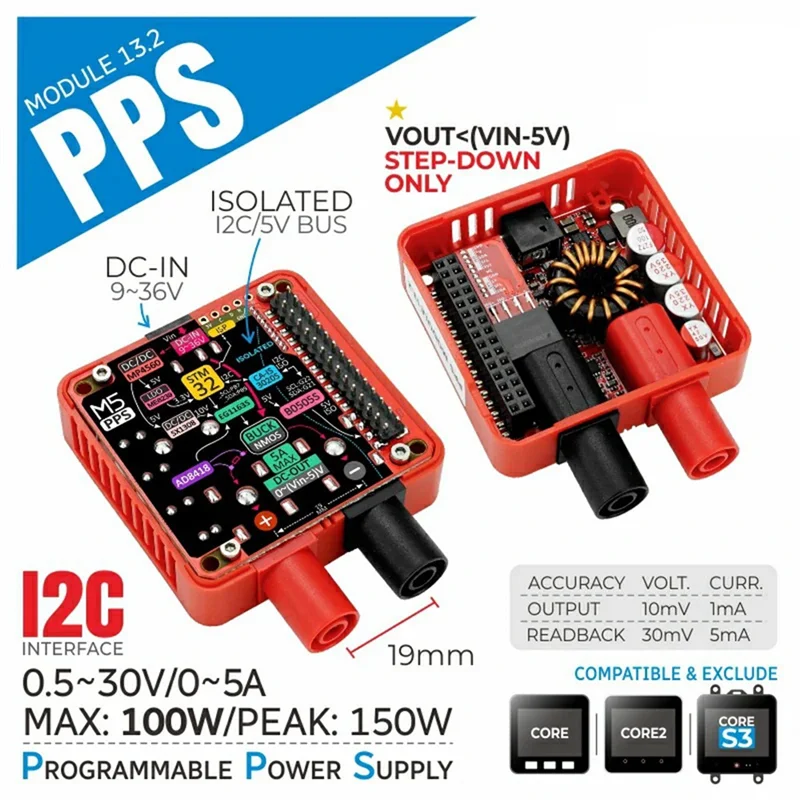 

Reliablefor M5stack Module 13.2 Programmable Power Supply Module For Core/Core2/Cores3 Series Hosts