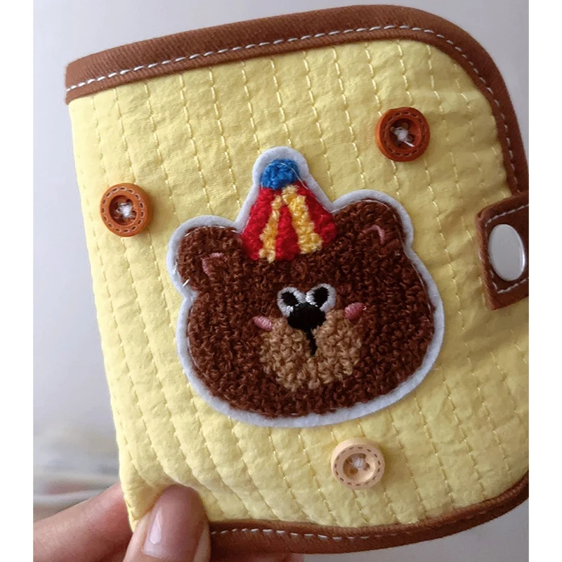 Soft Multifunctional Change Storage Canvas Card Case Cute Three-dimensional Bear Bag