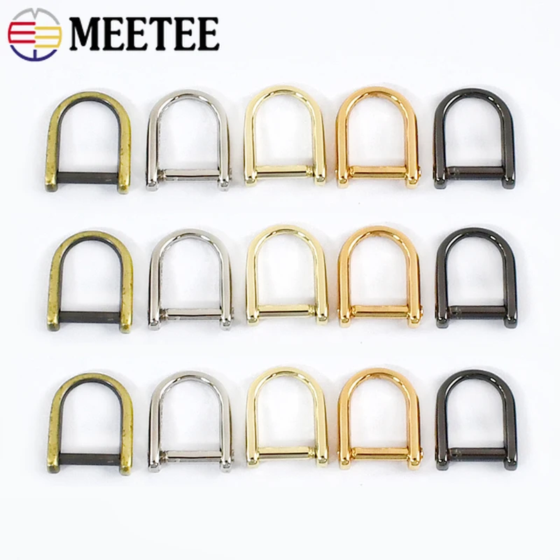 5/10pcs Meetee 8mm O D Ring Buckles Bag Belt Webbing Clothes Hanger Horseshoe Detachable Loop Buckle DIY Hardware Accessories