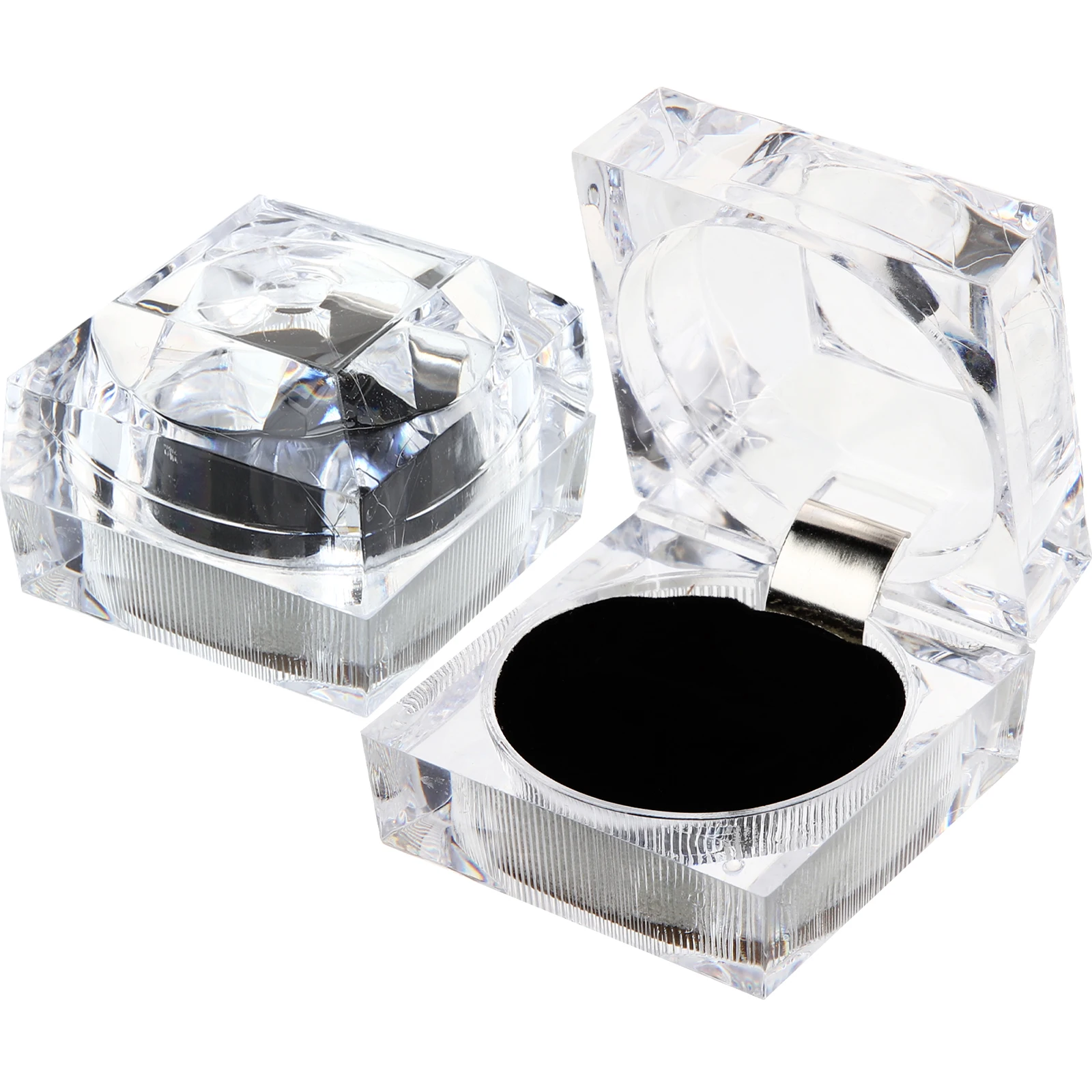 

4 Pcs Ring Box Acrylic Display Bride Jewelry ganizer Fiance Gifts Lightweight Portable Compact Size Store Save Space