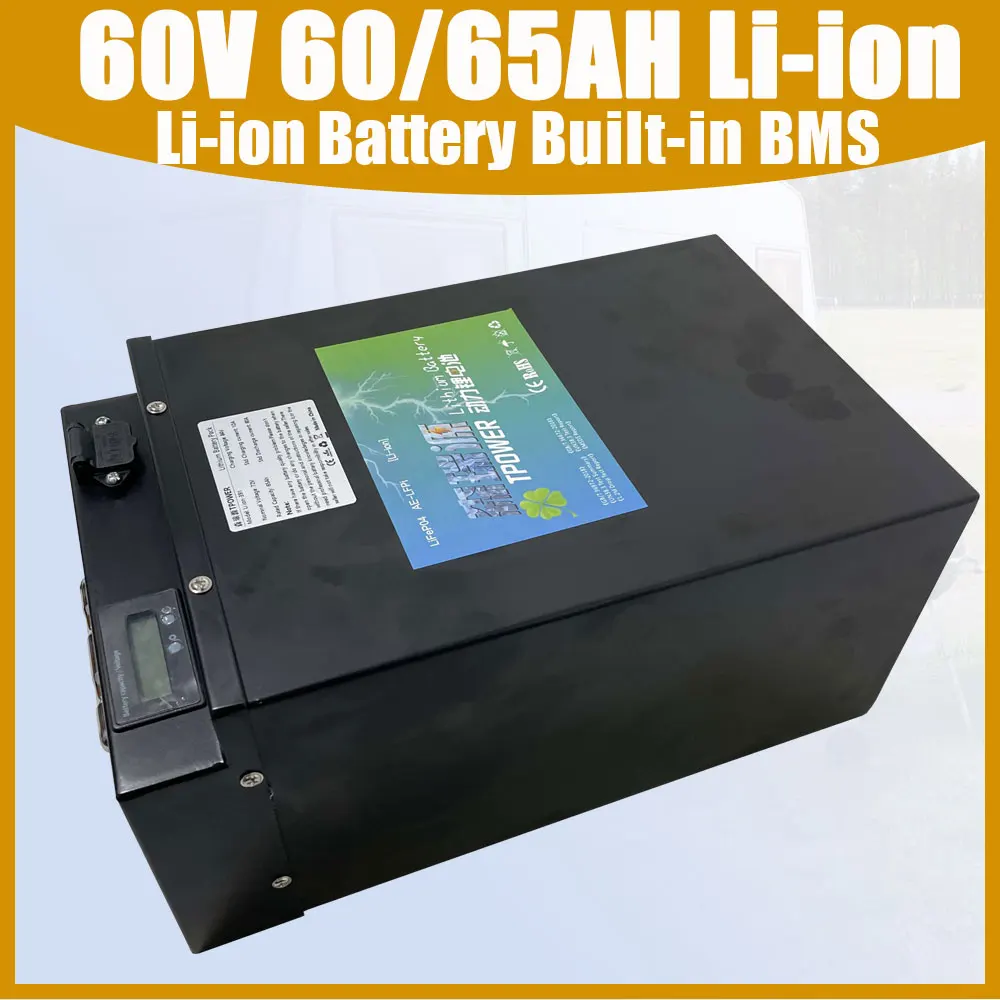 60V 60AH 65AH Li-ion Lithium Polymer Battery For Golf Cart Home Scooters Solar Wind Power Long Working Hours