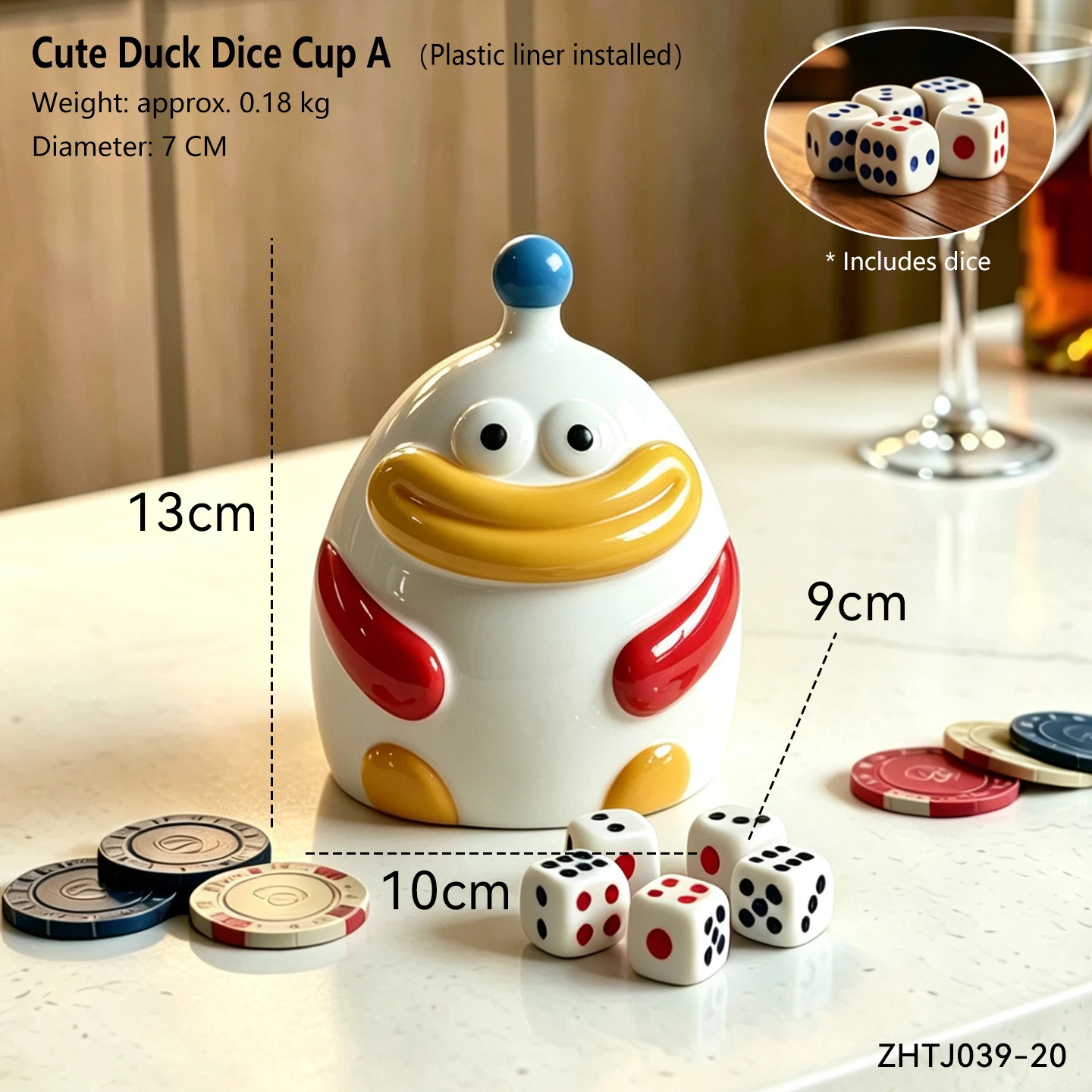 Cute Duckling Shaped Dice Shaker Cup Funny Clear Halloween Bar Drinking Game Cup Creative Party Game Ornament Table Decor Gift