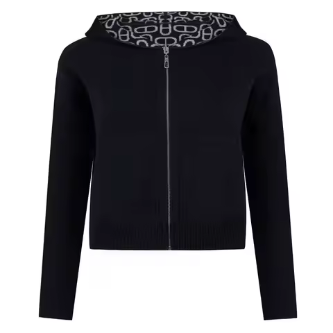 High Quality New Fashionable Stretch Knit Hooded Pocket Long Sleeved Loose Casual Women's Cardigan Jacket