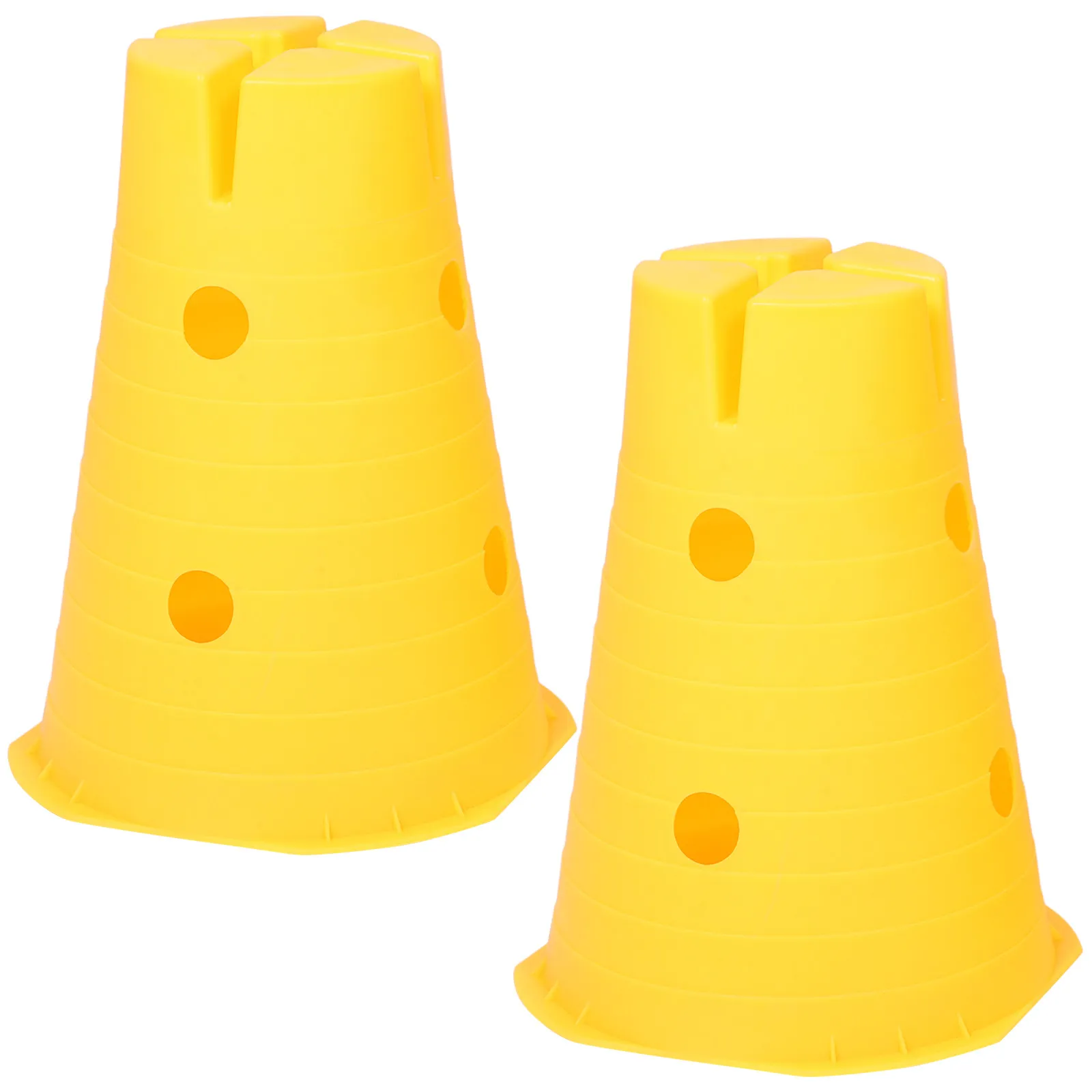 

2 pcs Small Hurdles Basketball Marker Buckets Soccer Cones For Kids Training Drills Home Kindergarten Use Stackable Plastic