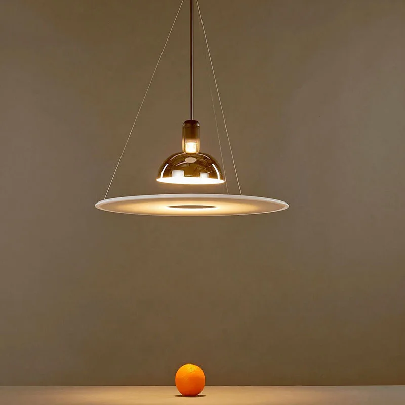 

Frisbi pendant Lamp Italian Designer's levitating lamp Creative Simple Flying Saucer Lamps Bar Bedroom Living Decor aest lamp