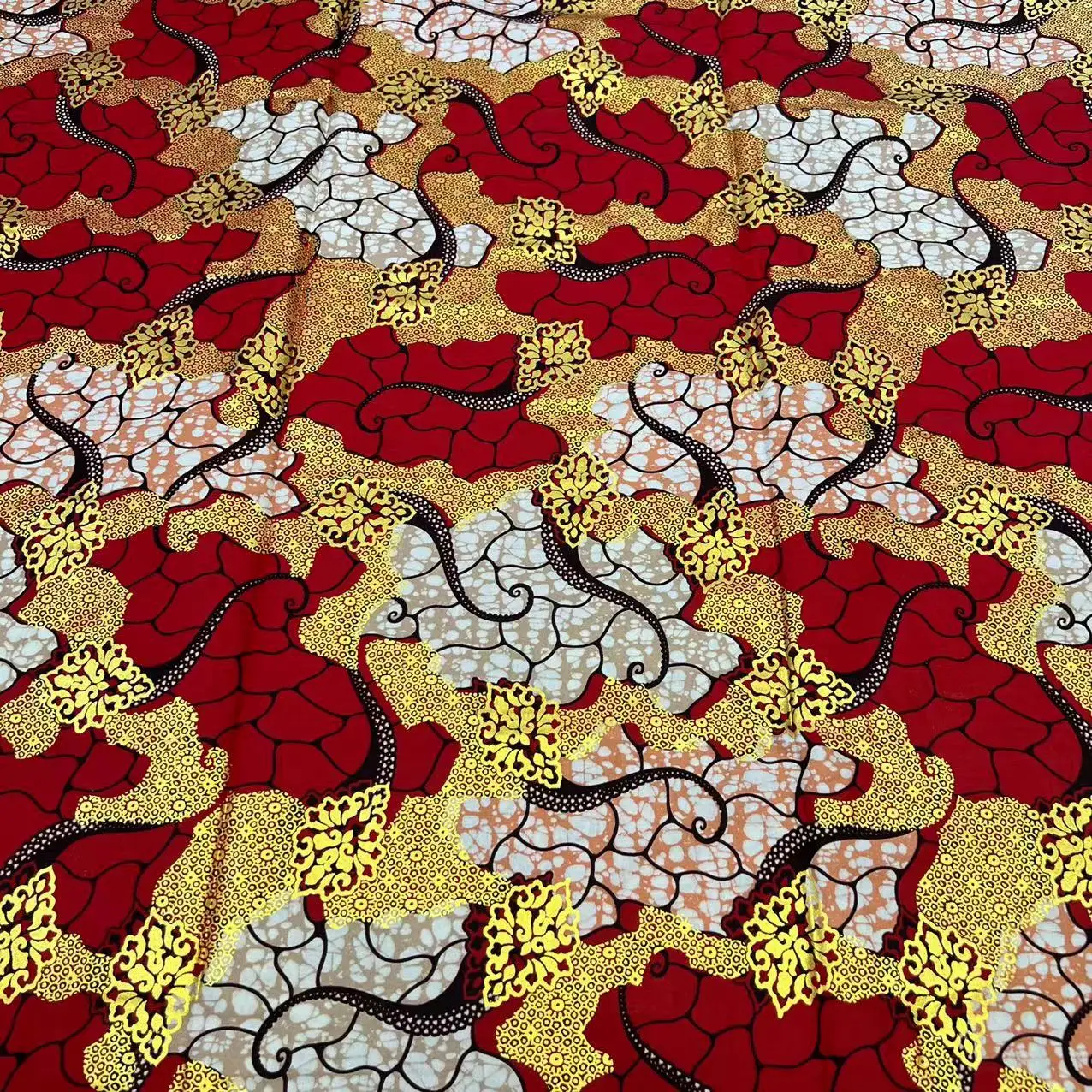 New Golden Wax Fabrics Veritable Gold Wax Print African Real Wax Fabric Ankara Wax Ghana Nigeria Style Pagne For Sewing LA2