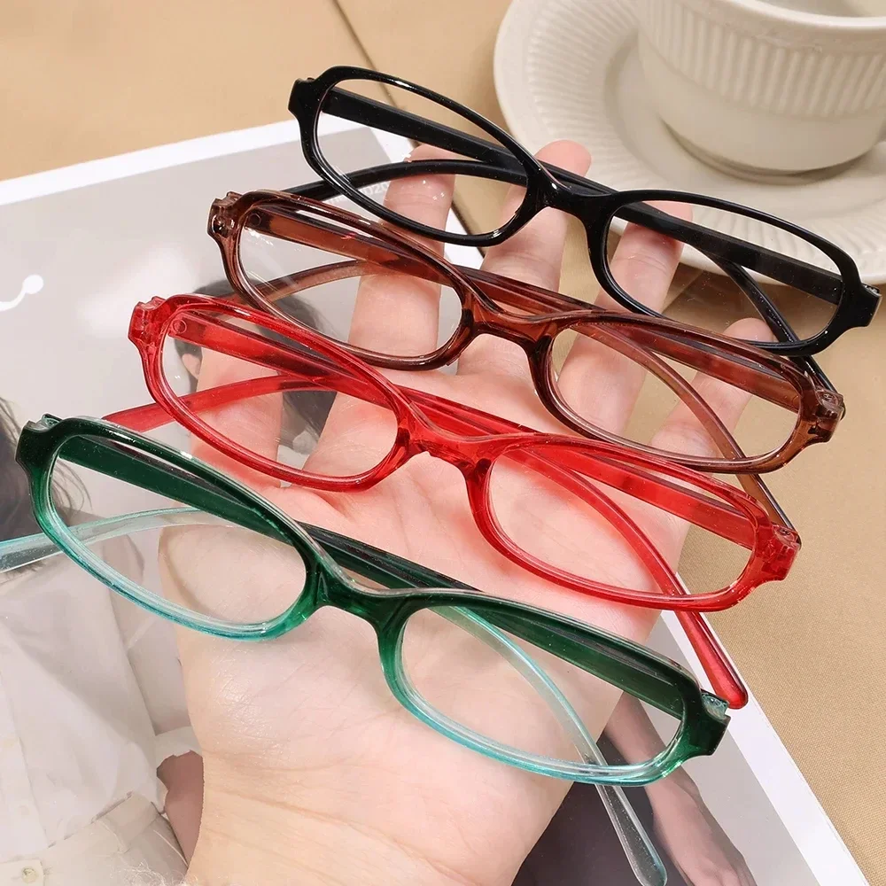 Y2K Retro Red Green Square Frame Glass Eyewear Women Anti-blue Light Goggles Eyeglasses Harajuku Reading Spectacle Eyewears