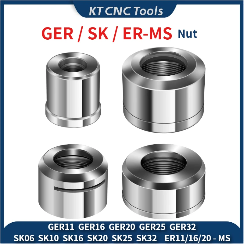 

Dynamic Balance Nut GER11 GER16 GER20 GER25 GER32 MS Nut GSK06 GSK10 GSK16 20 25 high-speed ER-MS SK CNC Nut Engraving machine