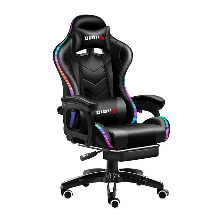 

New Style PU Gaming Chair Factory Wholesale Leather Reclining Gamer Chair LED Light Bar Racer RGB Gaming Chair