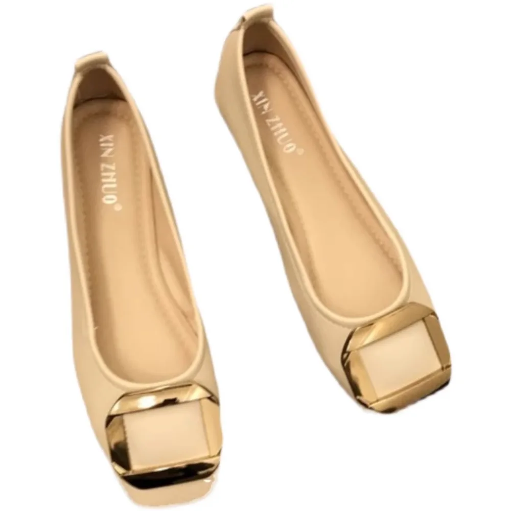 2025 ربيع/خريف جديد عصري ومتعدد الاستخدامات رئيس مربع الفم الضحلة حذاء مسطح غير رسمي حجم كبير 44 #5