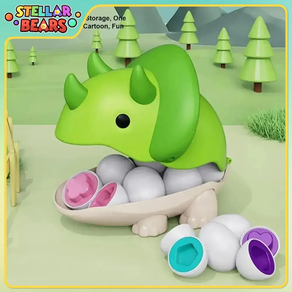 

Dinosaur Egg Storage Box Children's Toys Triceratops Shape Matching Color Recognition Twisted Egg Baby Infant Early Learning Toy