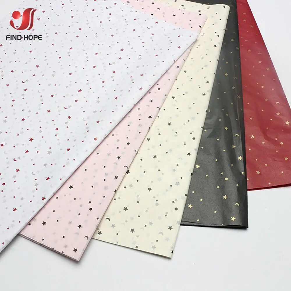 10pcs/set High quality 50*70cm Tissue Paper Xingyue Pattern Flower Clothing Shirt Shoes Gift Packaging Craft Paper Wine Wrapping