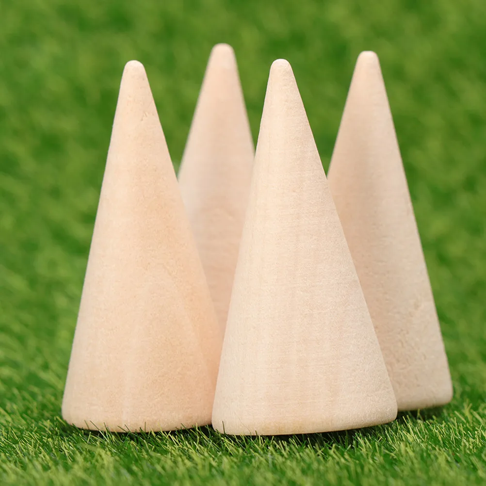 

20Pcs Wooden Cone Rings Display Stand for Jewelry Organization Home Shop Counter Showcase Glass Cabinet Ring Holder Rack