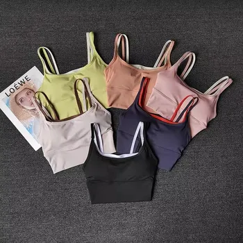 Women Breathable Sports Bra Shockproof Fitness Tops Push Up Gym Crop Top Brassiere Sport B