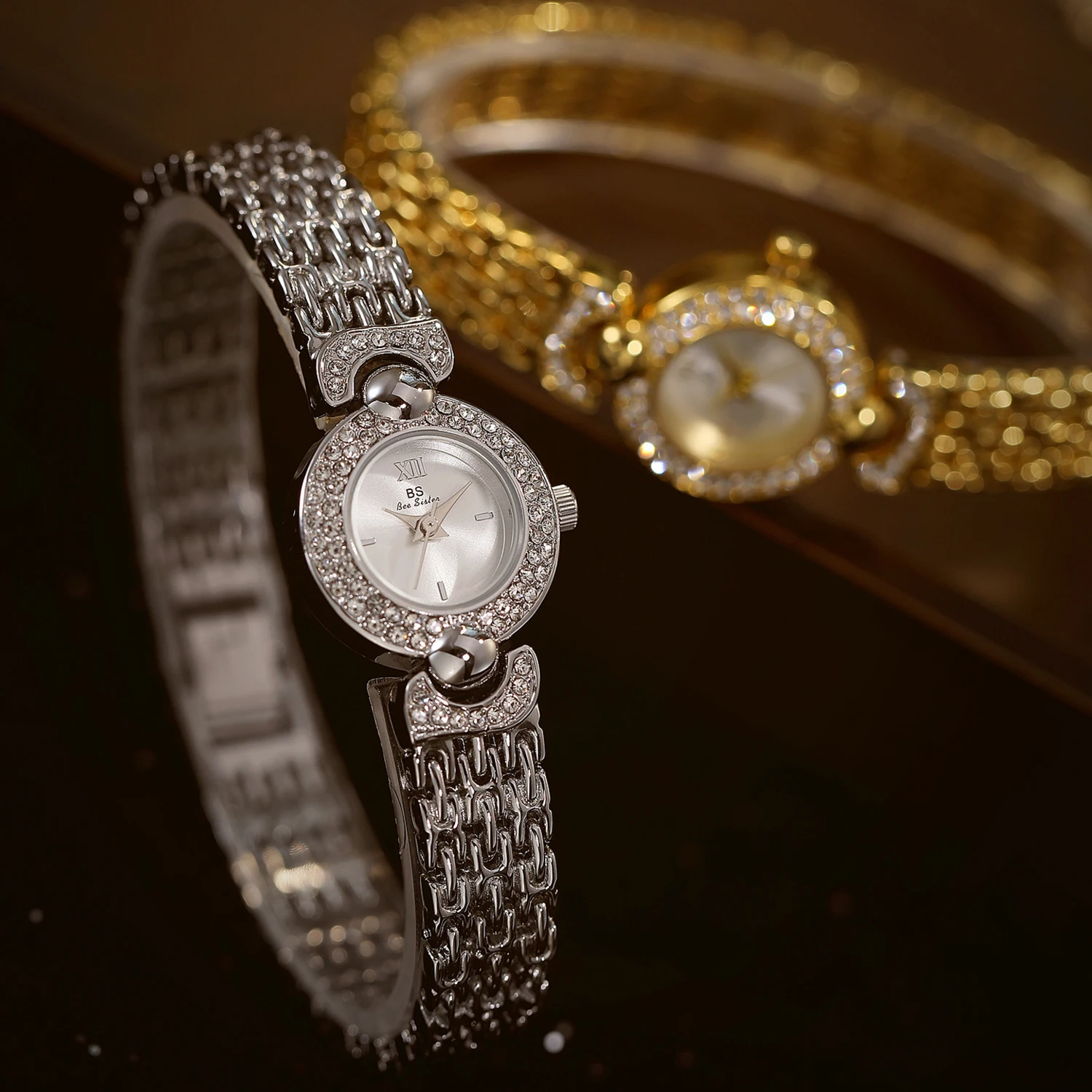 Diamond Gold Vintage Watch Women High-end Luxury Quartz Waterproof Dress Bracelet Wristwatch Original Gifts For Women 2025