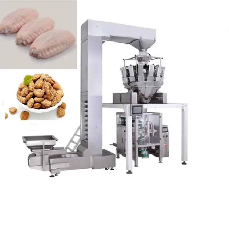 Automated Vertical Grate Snail Mozzarella Frozen French Fries Wet Food Mince Meat Fresh Vegetable Packaging Machine for Cheese