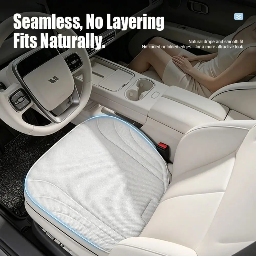 Seaweed Fiber Fabric Car Seat Cushion Anti Slip Bottom Breathable Material Latex Chair Pad Thick Latex Filling