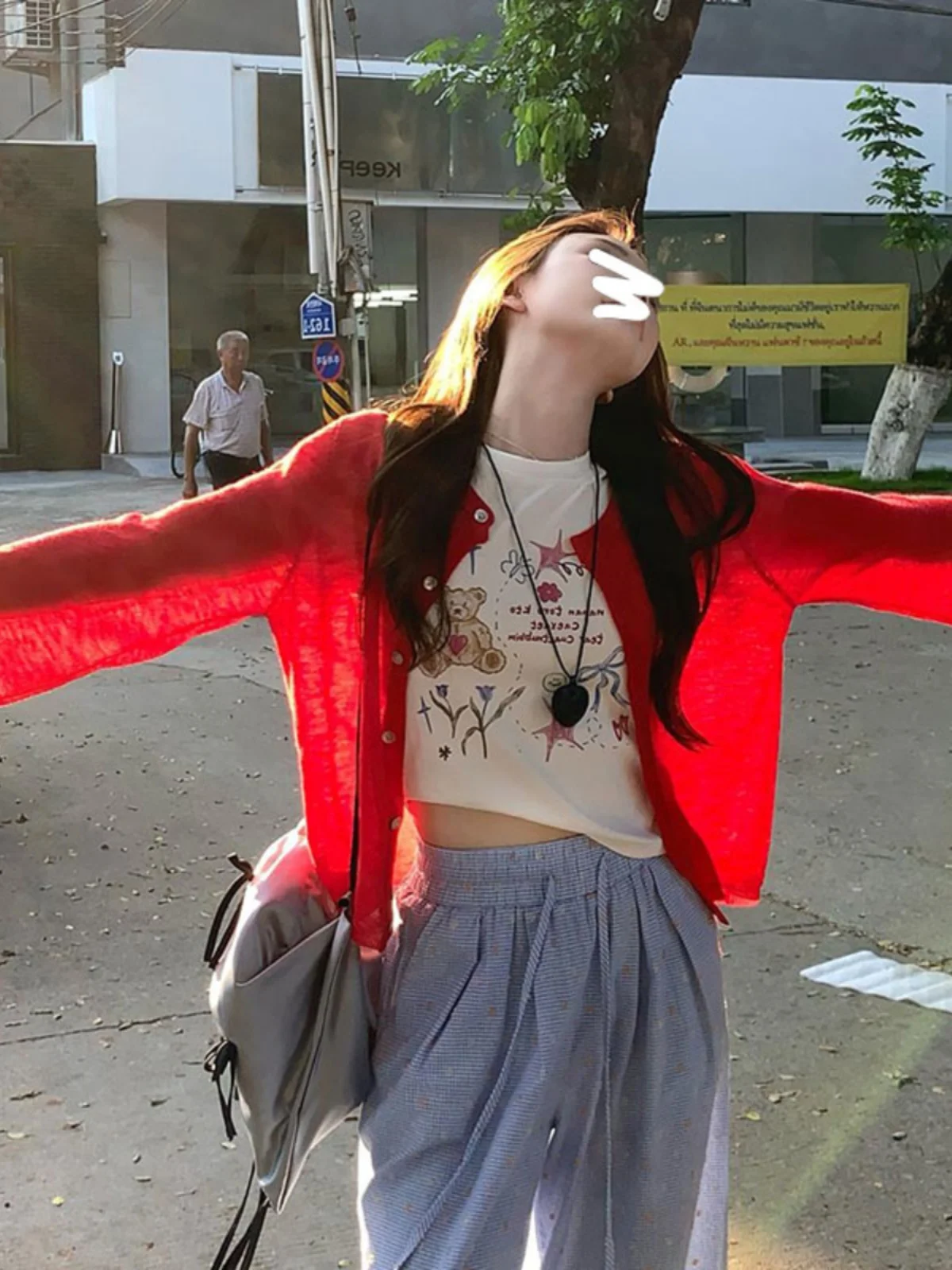 

Red Knot Embroidered ort Knitted Cardigan Women's Summer Thin Ice Silk Sun Protection Outerwear awl Top