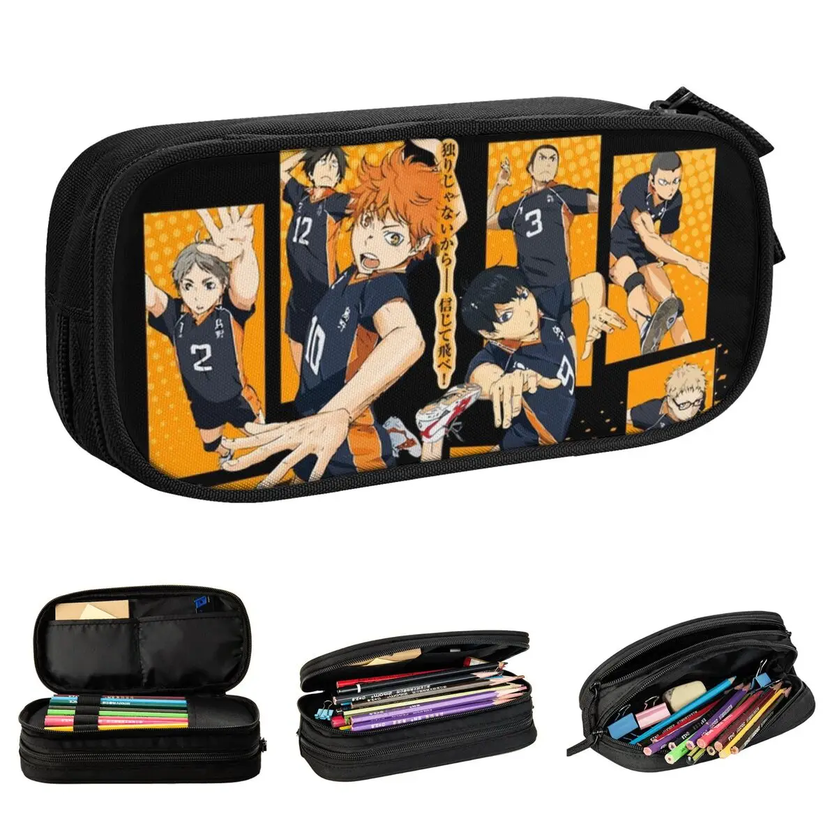 Classic Haikyuu Pencil Case Volleyball Pencil Pouch Pen for Girls Boys Big Capacity Bag Office Gift Stationery